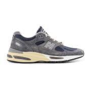 Suede Mesh Sneakers met Monogram New Balance , Blue , Heren