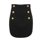 Hoge Taille Minirok, Flatterende Pasvorm Balmain , Black , Dames