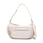 Eco Leren Handtas met Metalen Letters Liu Jo , Beige , Dames