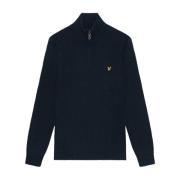 Quarter Zip Shaker Stitch Sweater Lyle & Scott , Blue , Heren