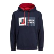 Logan Hoodie met Verstelbare Capuchon Jack & Jones , Blue , Heren