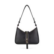 Zwarte Kleine Schoudertas met Rits Elisabetta Franchi , Black , Dames