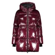 Hooded Shiny Down Jacket Herno , Red , Dames