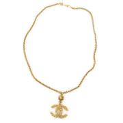 Pre-owned Metal necklaces Chanel Vintage , Yellow , Dames