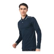 Logo Katoen Stretch Polo Shirt Guess , Blue , Heren