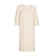 Elegante V-hals Jurk Marie Méro , Beige , Dames