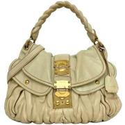 Pre-owned Leather handbags Miu Miu Pre-owned , Beige , Dames