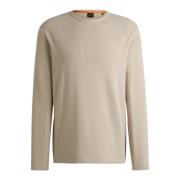 Wafelstructuur Longsleeve T-shirt Hugo Boss , Beige , Heren