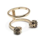 Gouden Dubbele Band Ring met Skull-details Alexander McQueen , Yellow ...