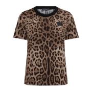 T-shirt met dierenprint Dolce & Gabbana , Brown , Dames