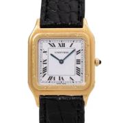 Pre-owned Yellow Gold watches Cartier Vintage , White , Heren