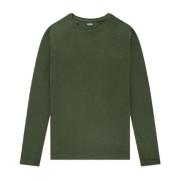 Oblique Crew Neck Jumper Kultivate , Green , Heren