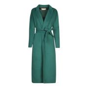 Groene Wollen Jas Elegante Winterstijl Blanca Vita , Green , Dames