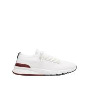 Gebreide en Leren Sneakers Brunello Cucinelli , White , Heren