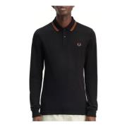 Lange mouwen heren polo shirt Fred Perry , Black , Heren