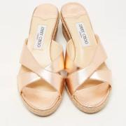 Pre-owned Leather sandals Jimmy Choo Pre-owned , Pink , Dames