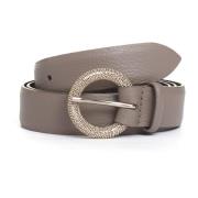 Taupe Ronde Zilveren Gesp Riem Orciani , Beige , Dames