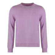 Luxe Cashmere Sweater met Ribgebreide Randen Malo , Pink , Heren