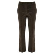 Bruine Fluwelen Flared Broek Max Mara Weekend , Brown , Dames