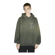 Logo Print Bubble Hooded Sweatshirt 032c , Green , Heren