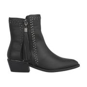 Platte laarzen met kwastje Alma EN Pena , Black , Dames