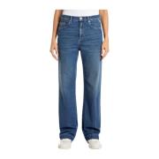 Donkerblauwe Denim Broek Replay , Blue , Dames