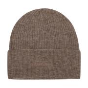 Stijlvolle Beanie Gebreid Accessoire Walnoot Heartmade , Brown , Dames