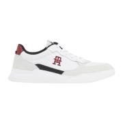 Verhoogde Cupsole Lederen Sneakers Tommy Hilfiger , White , Heren