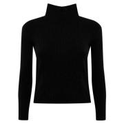 Zwarte coltrui met ribbels Liviana Conti , Black , Dames