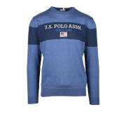 Wolmix Gebreide Trui U.s. Polo Assn. , Blue , Heren