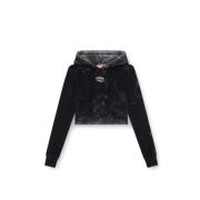 Hooded Sweatshirt met Gedrukt Logo Diesel , Black , Dames