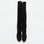 Pre-owned Suede boots Christian Louboutin Pre-owned , Black , Dames