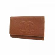 Pre-owned Canvas key-holders Chanel Vintage , Brown , Dames