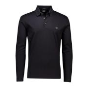 Zwarte polo met lange mouwen Hugo Boss , Black , Heren