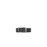 Leren Draaibare Riem Emporio Armani , Black , Heren