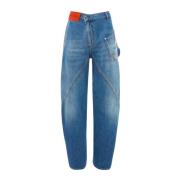 Geborduurd Logo Denim Jeans JW Anderson , Blue , Dames