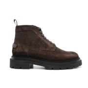 Chocoladebruine Suède Wandelschoenen Santoni , Brown , Heren