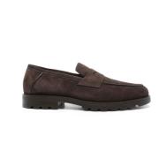 Gevoerde Koffiebruine Loafers Santoni , Brown , Heren