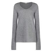 Heather Cashmere Blend Pullover Malo , Gray , Dames