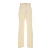 Mohair Blend Crème Broek Maison Margiela , Yellow , Dames