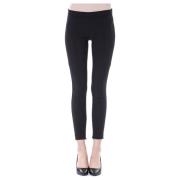 Skinny broek met zijrits en voorapplicatie By Byblos , Black , Dames