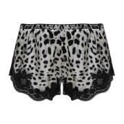 Zijden lingerie shorts met dierenmotief Dolce & Gabbana , Black , Dame...