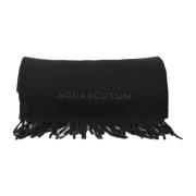 Zuivere Wol Sjaal Aquascutum , Black , Heren