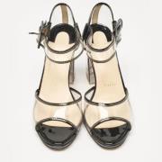 Pre-owned Fabric sandals Christian Louboutin Pre-owned , Black , Dames