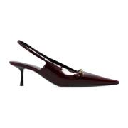 Bordeauxrode Leren Slingback Pumps Saint Laurent , Red , Dames