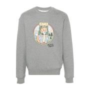 Rambling Fox Comfort Sweatshirt Maison Kitsuné , Gray , Heren