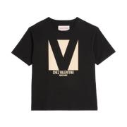 Casual katoenen T-shirt in zwart Valentino Garavani , Black , Heren