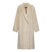 Xavier Beige Alpaca Wolmix Jas Max Mara Studio , Beige , Dames