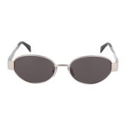 Ovale Metalen Frame Zonnebril Celine , Gray , Unisex