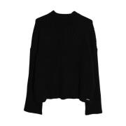 Black Rib Knit Sweater Aim'n , Black , Dames